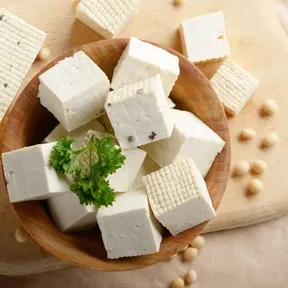 Foto van blokjes tofu